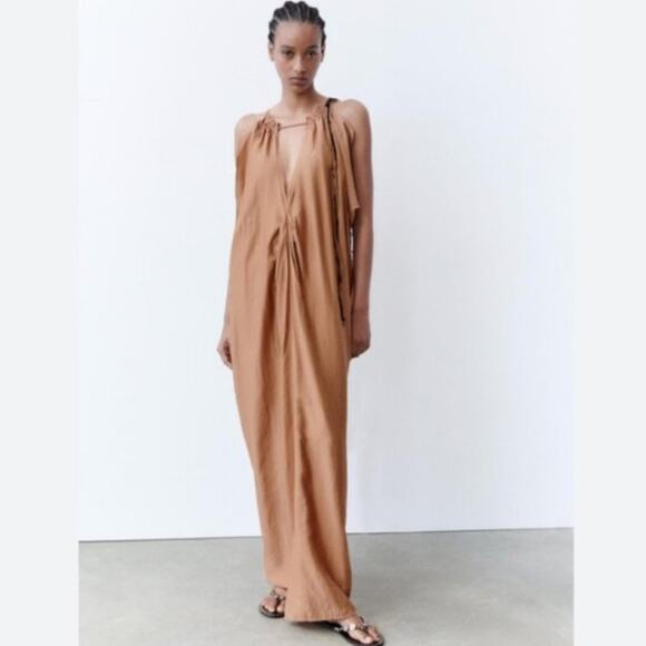 Zara Dresses & Skirts - Zara Camel Maxi Dress